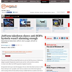 JotForm takedown shows anti-SOPA hysteria wasn't alarming enough