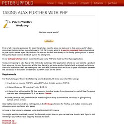 Taking Ajax further with PHP « Blog « Peter Upfold