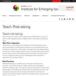 Teach Risk-taking – Institute for Emerging Issues
