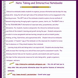 Note Taking and Interactive Notebooks