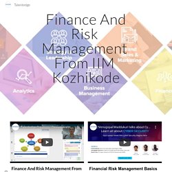 Finance And Risk Management From IIM Kozhikode