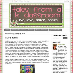 Tales From a K-1 Classroom: Daily 5 MATH