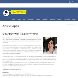 Talk for Writing – Article: Apps