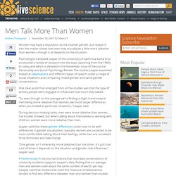 Men Talk More Than Women
