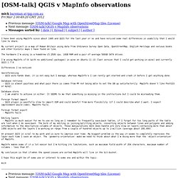 QGIS v MapInfo observations