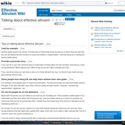 Talking about effective altruism - Effective Altruism Wiki