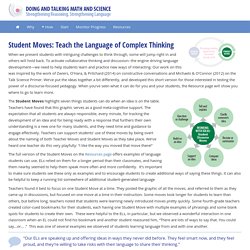 Doing and Talking Math and Science: Teach the Language of Complex Thinking