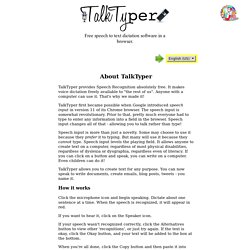 TalkTyper - Speech Recognition in a Browser