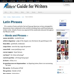 Guide for Writers: Latin Phrases