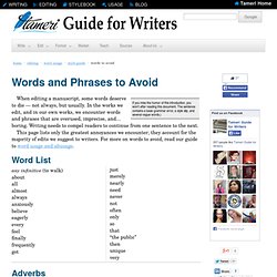 Guide for Writers: Words to Avoid