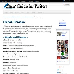 Guide for Writers: French Phrases