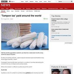 'Tampon tax' paid around the world