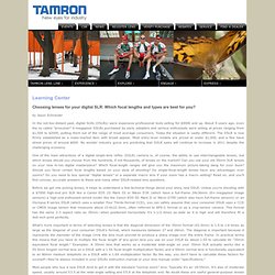 Tamron DSLR Lenses; Choosing a lens for your Digital SLR, Tamron USA, Inc.