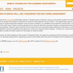USAID/PRIMR in Kenya will use Tangerine for mid-term assessment