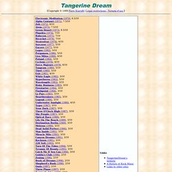 The History of Rock Music. Tangerine Dream: biography, discography, reviews, links