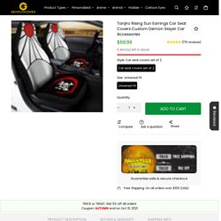Tanjiro Rising Sun Earrings Car Seat Covers Custom Demon Slayer Car Ac – Gear Car Cover