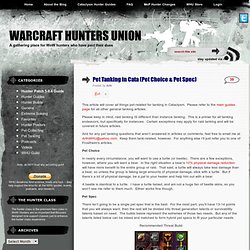 Pet Tanking in Cata (Pet Choice & Pet Spec) – Warcraft Hunters Union