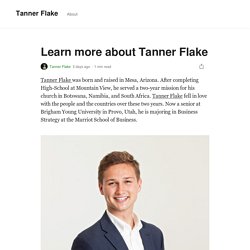 Learn more about Tanner Flake - Product Intern at TRANSFR Inc.