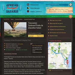 Tanzanian National Parks & Zanzibar Safari