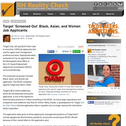 Target 'Screened Out' Black, Asian, and Women Job Applicants