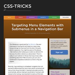 Targeting Menu Elements with Submenus in a Navigation Bar