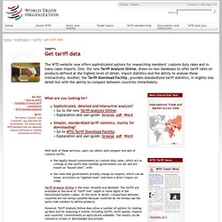 Tariffs: Comprehensive tariff data on the WTO website