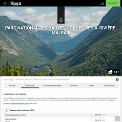Tarification - Parc national des Hautes-Gorges-de-la-Rivière-Malbaie