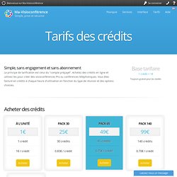Les tarifs du service de visioconférence