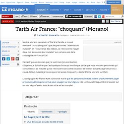 Flash actu : Tarifs Air France: ''choquant'' (Morano