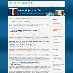 Tarifs Postaux 2013 : la lettre verte (le timbre vert)