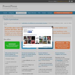 Tarifs et prestations - PowerPress