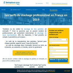 Les tarifs du stockage professionnel en France en 2019