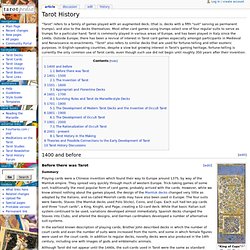 Tarot History - Tarotpedia