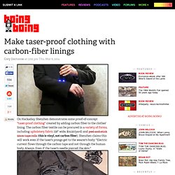 Make taser-proof clothing with carbon-fiber linings