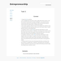 Task 5 - Entrepreneurship