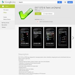 DGT GTD & To-do List [Alpha] - Aplikace pro Android ve službě Google Play