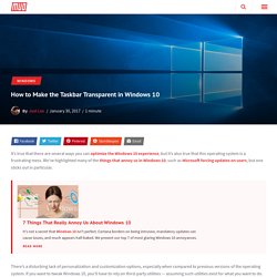 How to Make the Taskbar Transparent in Windows 10