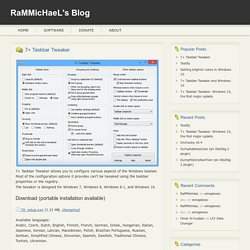 7+ Taskbar Tweaker - RaMMicHaeL's Blog