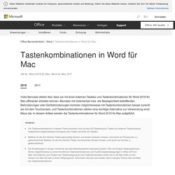 Tastenkombinationen in Word für Mac - Word for Mac