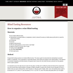 Wine and blind tasting resources