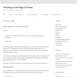 Teaching at the Edge of Chaos
