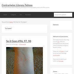 Contrariwise: Literary Tattoos