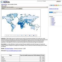 Taux de natalité par pays - Carte des Pays - Monde
