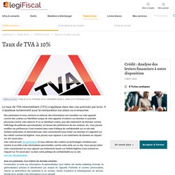 Taux réduit TVA 10% 2019