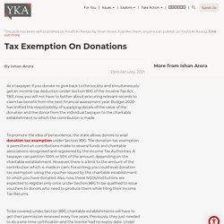 Tax Exemption on Donations