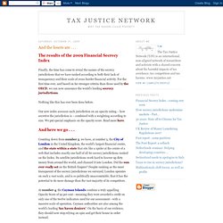 Tax Justice Network: And the losers are . . .