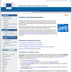 Taxation of the financial sector - European commission