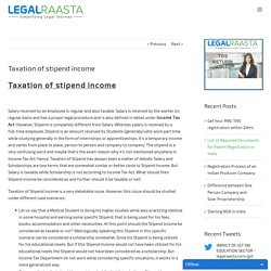 Taxation of stipend income
