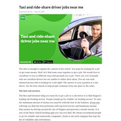 Taxi and ride-share driver jobs near me – Telegraph