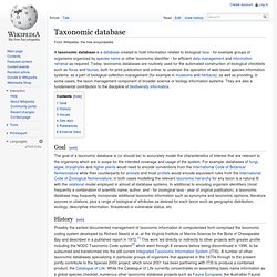 Taxonomic database